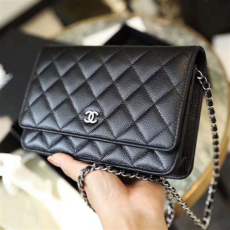 chanel wallet on chain classic black|chanel wallet on chain lambskin.